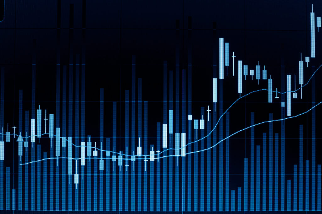 Candle graph as seen on a computer screen.