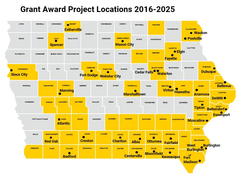 Map of Business Leadership Network (BLN) Grant Awards 2025